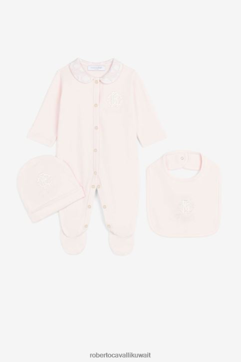 Roberto Cavalli فتيات لون القرنفل طقم أطفال بشعار مطرز ملابس 4H40H1359