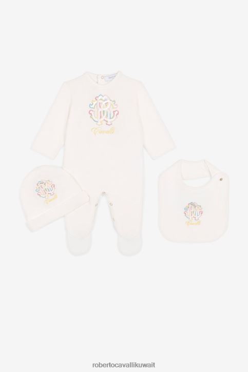 Roberto Cavalli فتيات أزرق طقم أطفال مطرز بشعار آر سي ملابس 4H40H1545