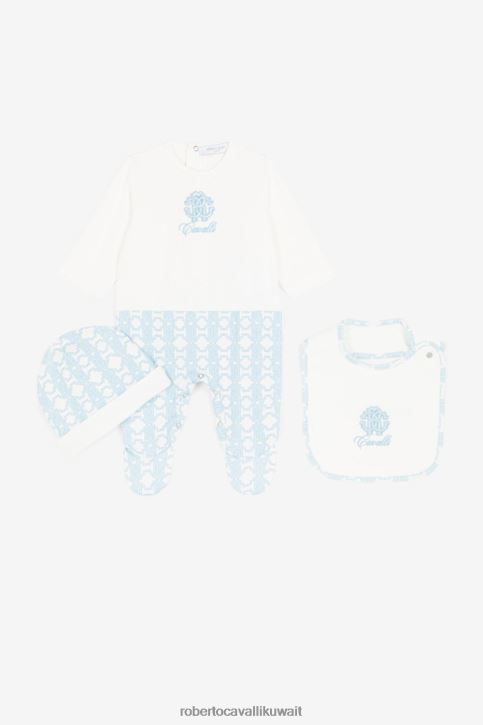 Roberto Cavalli أولاد ازرق فاتح مجموعة ملابس الأطفال مونوغرام آر سي ملابس 4H40H1557