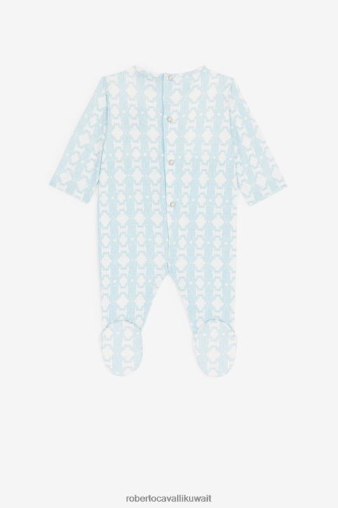 Roberto Cavalli أولاد بيانكو طقم أطفال من القطن بطبعة دمية دب ملابس 4H40H1558