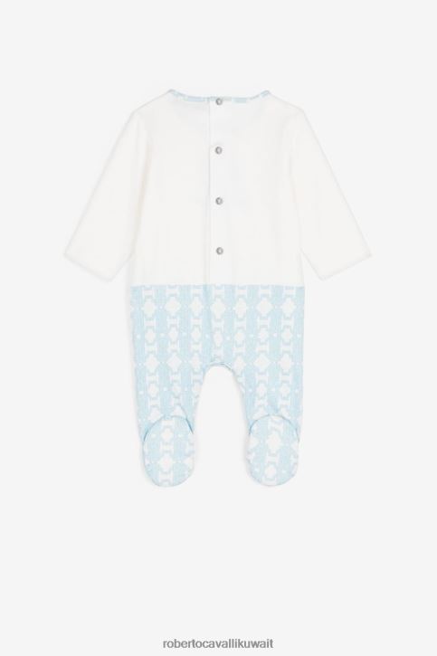 Roberto Cavalli أولاد ازرق فاتح طقم أطفال مطرز بشعار آر سي ملابس 4H40H1559