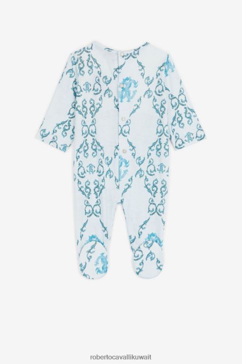 Roberto Cavalli أولاد ازرق فاتح طقم أطفال مطرز بشعار آر سي ملابس 4H40H1560