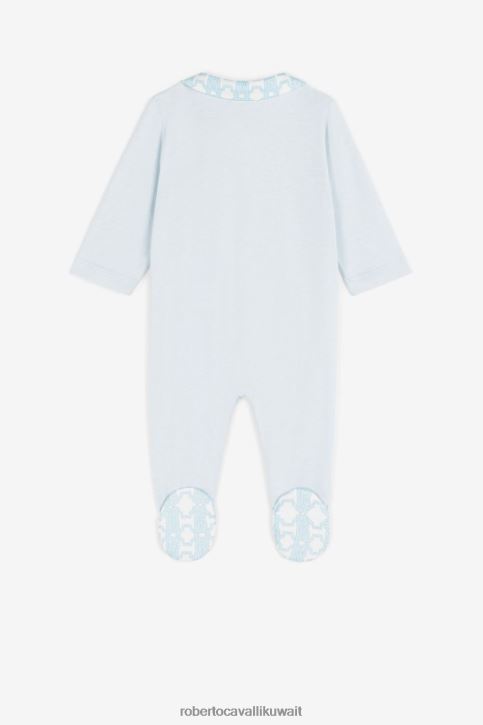 Roberto Cavalli أولاد ازرق فاتح طقم أطفال مطرز بشعار آر سي ملابس 4H40H1562