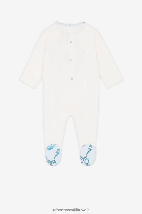 Roberto Cavalli أولاد ازرق فاتح طقم أطفال بطبعة دمية دب ملابس 4H40H1565