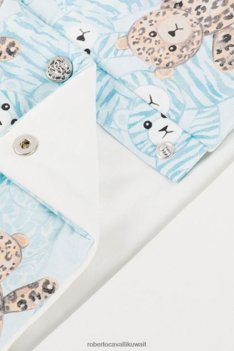 Roberto Cavalli أولاد أنيق طقم أطفال من القطن بطبعة مونوغرام ملابس 4H40H1566