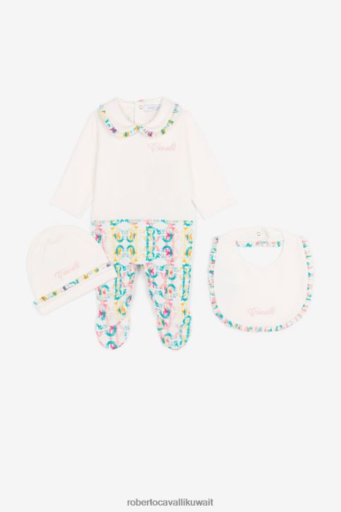 Roberto Cavalli أولاد متعدد الألوان طقم أطفال من القطن بطبعة مونوغرام ملابس 4H40H1639