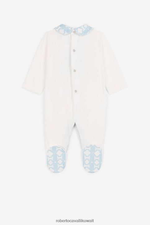 Roberto Cavalli أولاد أزرق طقم أطفال بشعار المونوغرام ملابس 4H40H1642