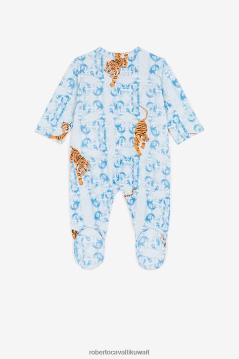 Roberto Cavalli أولاد أزرق طقم أطفال بزخرفة مونوغرام ملابس 4H40H1647