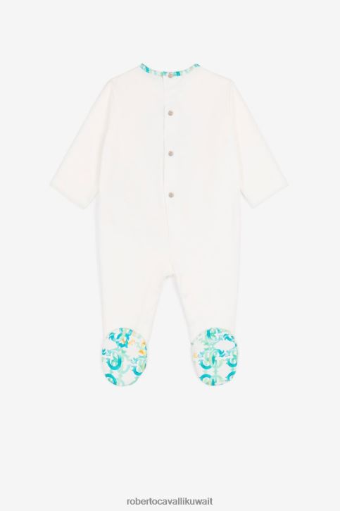 Roberto Cavalli أولاد ازرق فاتح طقم أطفال من القطن بطبعة Monogram ملابس 4H40H1641