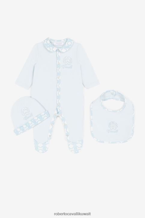 Roberto Cavalli أولاد ازرق فاتح طقم أطفال مطرز بشعار وRC ملابس 4H40H1645